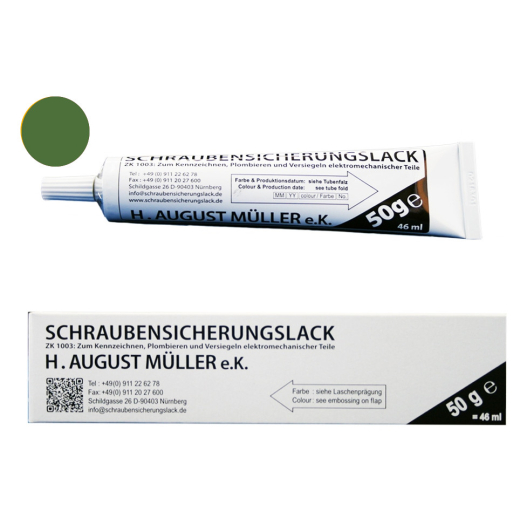 August Müller Schraubensicherungslack RAL 6010 grasgrün 50g Tube