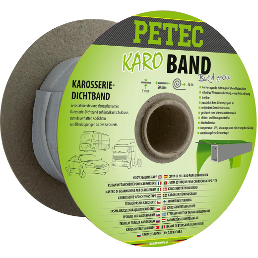 Petec 87520 Karo-Band, Karosseriedichtband 2mm x20mm x16m