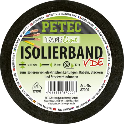 Petec Isolierband 10 m × 15 mm × 0,15 mm Rolle