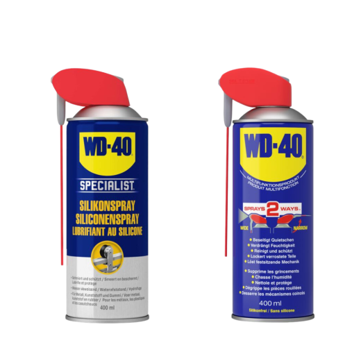 WD-40 Set (Multifunktions-Spray 400ml Smart-Straw + Silikonspray 400ml)