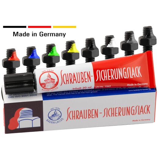 Bäder Lacke Schraubensicherungslack 20 ml Tube Rot 5er Set